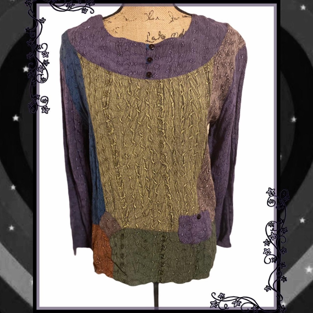 Vintage Boho Fairycore Patchwork Top